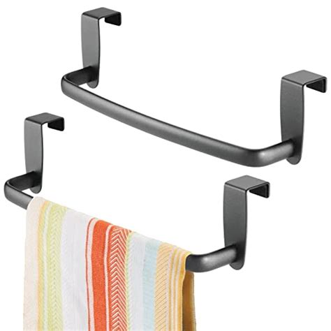 onyx stainless steel over the cabinet towel rack|mDesign Modern Metal Over Door Rack and Towel .